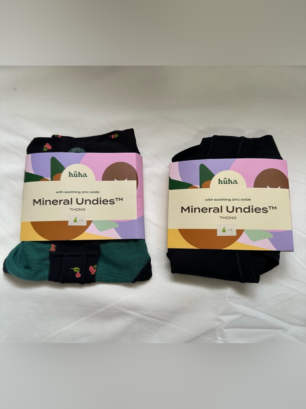 Mineral Undies Thong - Black and Midnight Rose - Large